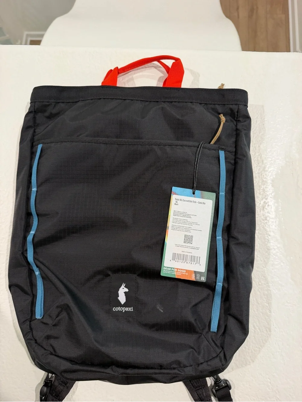 Cotopaxi  Black and Red Tote Bag with Laptop Compartment